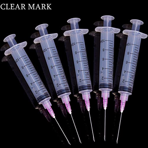 100 Pack 10ml/cc Plastic Luer Lock Syringa with 18Ga and Cap, Individually Sealed Wrapped, for Scientific Labs, Measuring Liquid, Refilling Cartridges or Glue Applicator - style: 100 Pack-10ml 18gauge