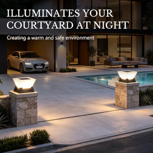 11.02" Outdoor Post Lights Hard Wired, IP54 Waterproof Pillar Lights | 3000K LED Post Light, IP54 Pillar Lights Outdoor Hard Wired, Outdoor Column Lights for Yard, Porch, Pathway, Patio, Driveway