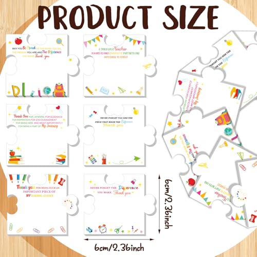 Yinder 24 Pads Puzzle Sticky Notes Teacher Appreciation Thank You Gifts | Self-adhesive Cartoon Pads for Team Employee Gifts, 8 Puzzle-shaped Designs, Graduation Classroom Office Supply - style: Teacher