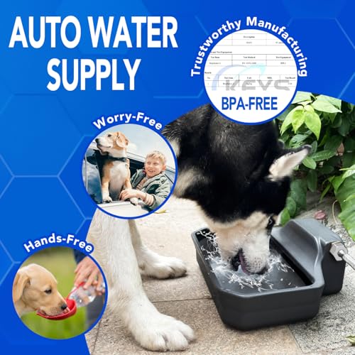 PETTEN Auto Fill Dog Water Bowl, Outdoor 1Gal/3.75L Automatic Dispenser | Auto-refill float valve,no electricity.3.75L for dogs/cats&livestock.3/4"GHT hose connection.Food-grade HDPE,durable - color: Grey