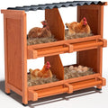 4-Compartment Chicken Nesting Boxes for Laying Eggs, Premium Pine Wood Design Without Sharp Edges, Weather-Resistant Sloped PVC Roof Laying Boxes for Hens, Spacious for Large Breeds