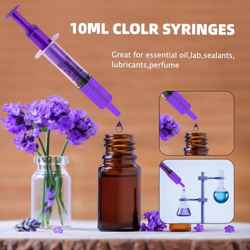 40pcs 10ml Syringes with Caps for Industry Lab Pet Feeding (Purple) - color: Purple, size: 10ml-40Pack