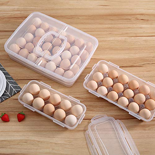 LonlyEagle XBY-US 2 Pack Covered Egg Holders,Egg Holder For Refrigerator,egg Storage Container,Plastic Refrigerator Egg Trays,Deviled Egg Tray Carrier with Lid Fits 18X2 Eggs(36 Eggs) - style: A-18 Egg-2 Pack