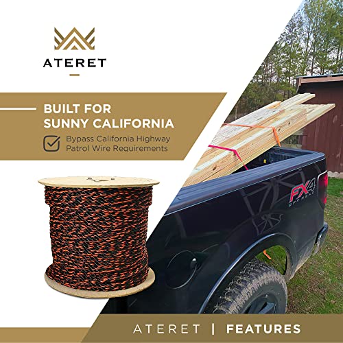 ATERET California Truck Rope - 1/2" x 1,200 Feet Twisted 3 Strands Polypropylene Rope - Ideal for Truck Cargo Straps & Marine - size: 1/2" x 1,200'