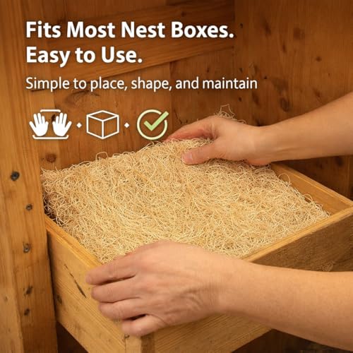 Nest Box Queen, Excelsior Nest Box Pads for Hens - 13 Inch x 13 Inch (40 Pack)