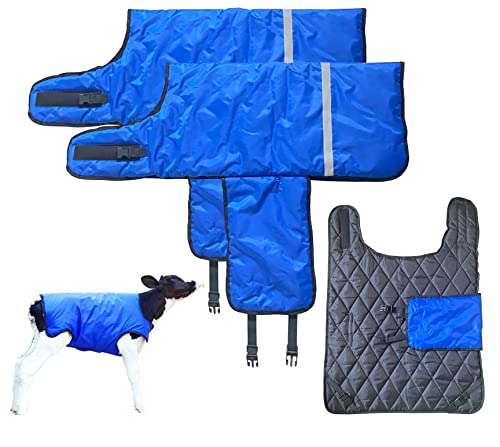 2 Goat Coats for Winter Calf Blanket Horse Blanket Goat Blankets for Winter Calf Clothing Calf Warm Artifact Calf Cold Clothing Calf Keep Warm Clothing Horse Blanket for Cattle Blue