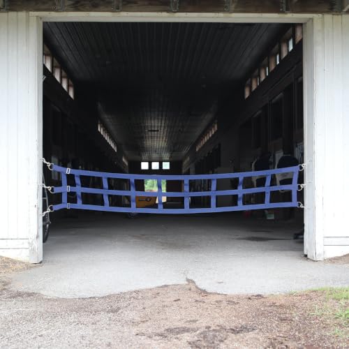 Country Pride Barn Door Guards, Heavyweight 2-Inch Polypropylene Webbing, Adjustable Length, Stainless Steel D-Ring Ends, Open-End Snaps, Stall Safety and Ventilation (12', Black) - color: Black, size: 12'