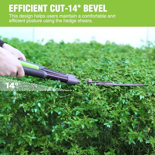 WORKPRO Garden Hedge Shears, 23" Manual Hedge Clippers/Bush Cutter | Gardening Shears with Steel Wavy Blade, Shock Absorbing Bumper, Ergonomic Handle for Pruning Borders & Shrubs - size: 23"