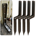 Adjustable Fence Post Repair Kit Quick Easy Fix Broken Leaning Wooden Post | Heavy Duty Steel, Uneven Ground & Underground Obstacles Adjust, Wood Fence Post Anchor Stakes Support - size: Pack of 4
