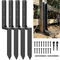 IRONBABE 33.62" Fence Post Repair Kit, Fix Broken 4x4/6x6 Wood Posts, 4Pack | Heavy Duty Steel Anchor Ground Stakes, Thickened 11-Gauge, Heavier at 5.47lb, One-Piece, Easy Install, Powerful Support - size: AS1-4Pack 35.18x7.06x5.37"