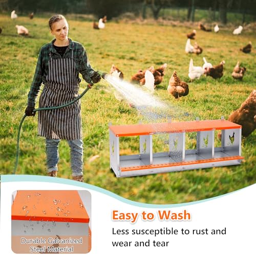 4 Compartment Galvanized Steel Nesting Box Wall Mount | Galvanized Steel Rustproof & Weather Resistant|Vented Design Keeps Interior Dry & Odor Free|Tool-Free Assembly - size: 42.5"L x 17.0"W x 15.0"H