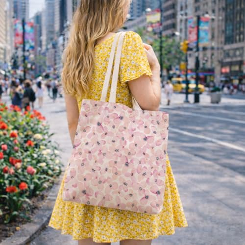 Vintage Floral Canvas Tote Bag, Aesthetic Botanical Reusable Grocery Bags for Women, Elegant Floral Lover Gift Tote - color: Color27