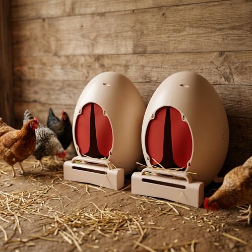 Roll Away Chicken Nesting Box, Egg-Shaped Hen Laying Box with Automatic Egg Collection, Wall Mount or Floor Stand, Rust-Free ABS (Standard (1 Box, 3 Pads))