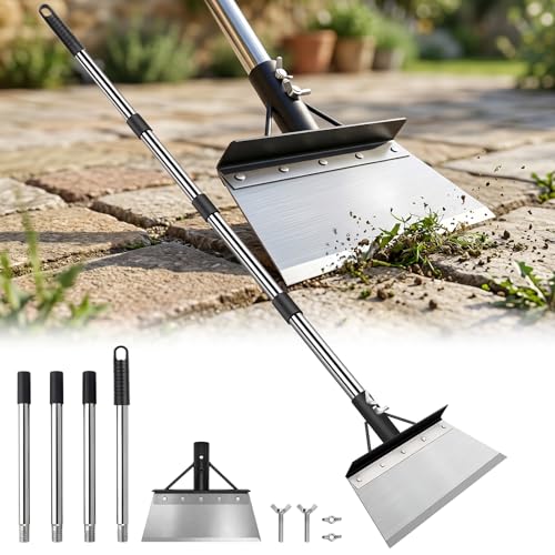 Garden Cleaning Shovel, 64" Long Handle Heavy Duty Multifunctional Flat Shovel, Metal Floor Scraper Tool for Weeding, Scraping Moss, Ice & Snow Removal,Edger for Sidewalk, Driveway & Garden