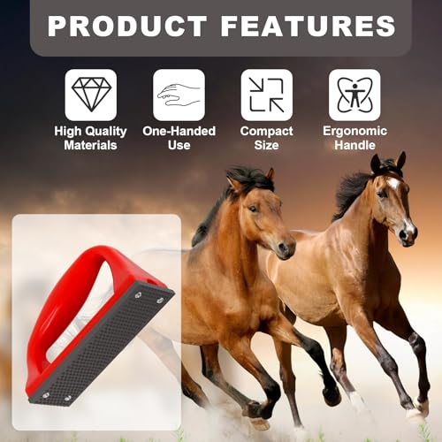 Mini Hoof Rasp for Horses, Farrier Rasp for Goat Feet Hooves,Ergonomic Grip | Carbon Steel Portable Hoof Trimming Tool, Removes Excess Hoof and Smooths Rough Edges for Foals, Goats, Ponies & Donkeys