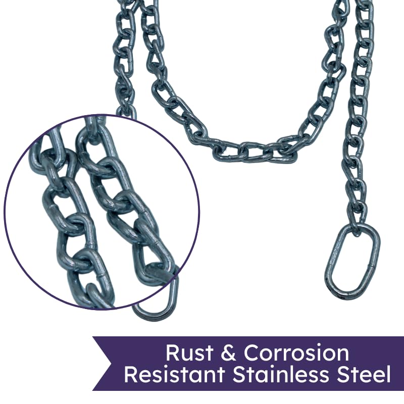 IVS OB Chain and Handles Set (30 Inch) - Stainless Steel - Calving Kit | Heavy-duty Twist-link, 1,200lb. pull Strength, Chrome-plated Handles with Ergonomic Grips, Rust-resistant, Livestock Puller - size: 30 Inch