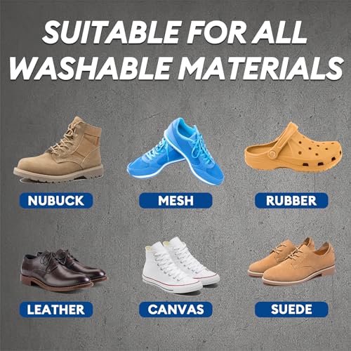 Shoe Cleaner Kit – Fast Dirt And Stain Removal, Anti-Yellowing Care | For White Shoes & Sneakers, Leather, Canvas, Mesh, Knit And Rubber, Brush & Towel Included - color: Complete Deep Cleaning Kit 10.6 Oz