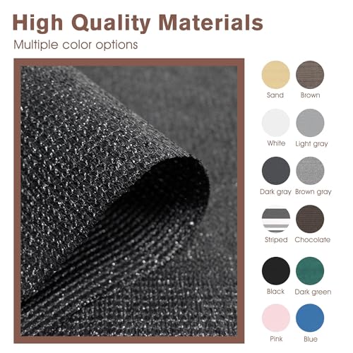 SUNNY GUARD 2.5' x 8' Balcony Privacy Screen, HDPE Patio Railing Cover Fence - color: Black, size: 0 2.5' x 0 8'