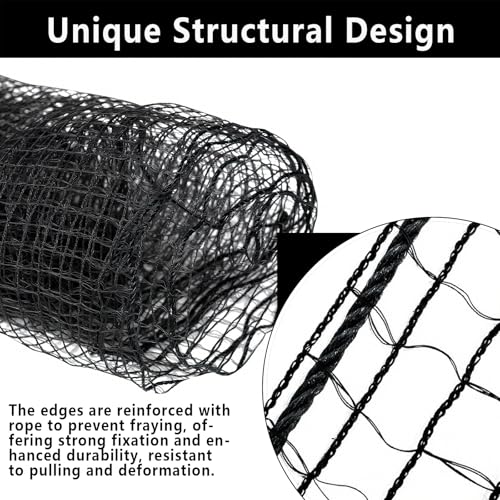 POYEE Deer Fence Netting 5x100ft Plastic Mesh Netting for Garden Protection | Temporary Fence Animal Barrier for Plants, Fruit Trees, Vegetables Against Deer, Birds, Chicken, Squirrels, Rabbits, Black - color: Black, size: 5x100ft