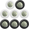 Weewooday 8 Pcs Mini Hygrometer Thermometer Digital LCD, Black,White | Monitor Indoor Outdoor Room, Humidity Meter Temperature Gauge for Greenhouse Garden Reptile Incubator Cellar,℉ or ℃ - size: Black, White