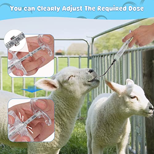 2 Pack Reusable Goat Drench Syringe, 20 mL Drench Gun for Goats | 2 Drench Nozzles, Cleaning Brush Set, Detachable Design, Adjustable Dose Ring, Goats and Sheep - style: 20ml