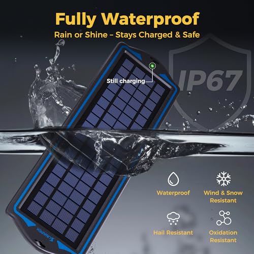 SUNAPEX 5W 12V Solar Car Battery Trickle Charger & Maintainer | Waterproof Portable Solar Panel Kit | Prevents Overcharging with Smart Controller | Fits 12V Batteries for Boats, RVs & More - size: 5W