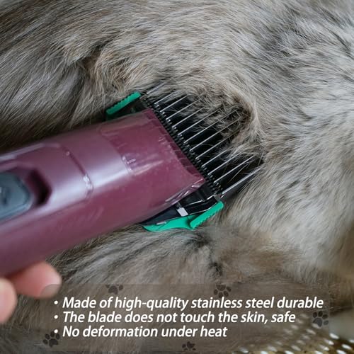 Dog Stainless Steel Wide Clipper Attachment Guard Comb Set for A5 Series | Include Black 10W/15W/30W Wide Clipper Blade & Dog Stainless Steel Wide Clipper Attachment Guard Comb Set(12-Piece) - color: 9 COMB+3 BLACK BLADE