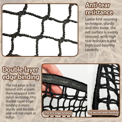 2 Pack Slow Feed Hay Nets for Horses, Goats and Cattle | Durable nylon slow-feeding bags hold forage for horses, goats, and cattle in stalls, paddocks, trailers, and stables.