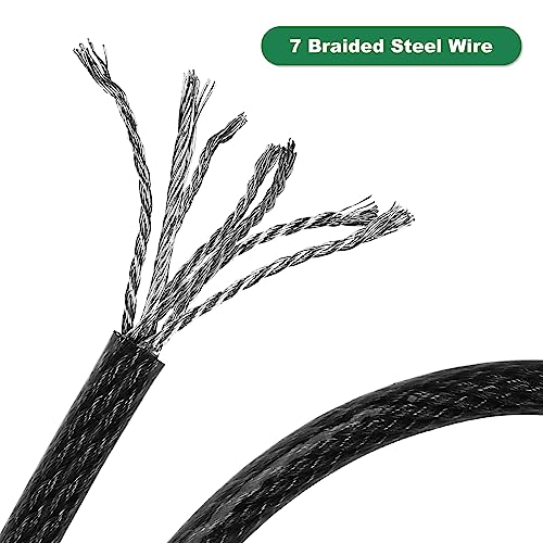 20 ft x 1/2" Heavy Duty Cut-Proof Security Cable, Kayaking & Outdoor Equipment - size: 20 FT