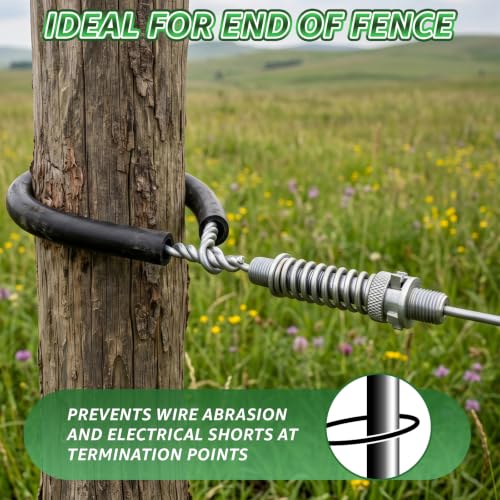 30 PCS Electric Fence Insulator Tubing, Fits 12-1/2 Gauge Wire, Cut-to-Size PE Insulation Tube for Corner Post and Fence End, Simple to Install