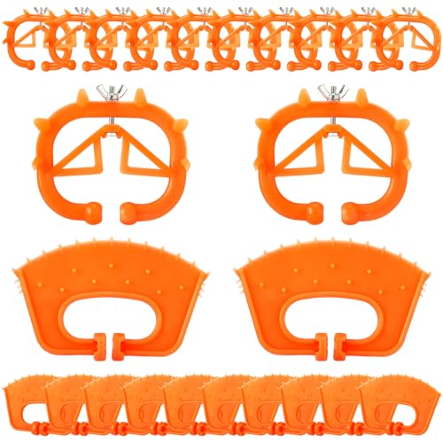 Teenyyou 20 Pcs Cow Nose Ring Plastic Orange Farm Livestock Weaning Nose Rings Cattle Halter Durable Farm Equipment Weaner Tool Cattle Supplies for Calves Calf Cow