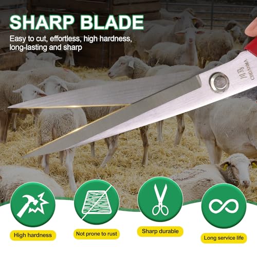 Manual Wool Shearing Shear Stainless Steel Trimming Scissor Long blades Multifunctional garden shears Craft Scissors with spring Red