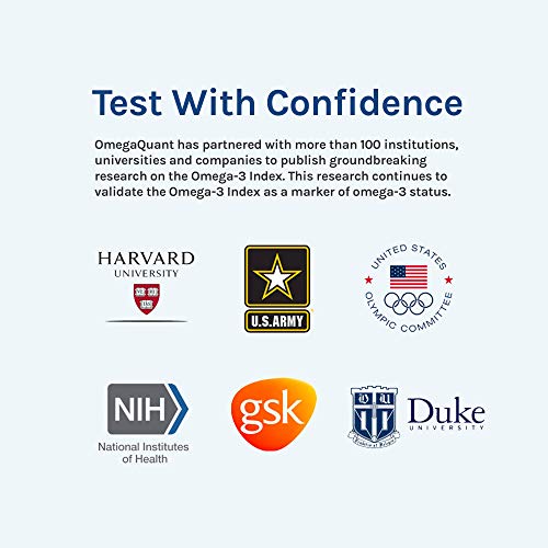 Omega Quant Omega-3 Index Plus Test Kit - Measures Blood Levels of Omega-3, Trans Fats, and Omega-6:Omega-3 Ratios | The Original Omega-3 Blood Test Home Kit | Measures Omega-3 Index, Trans Fat Index, Omega-6 to Omega-3 Ratio and AA:EPA Ratio, One Drop Sa