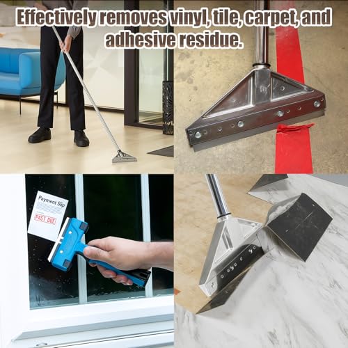 Hicarer 50 Pcs 8" Floor Scrapers Blade Replacements, Angled Demolition Scraper Blades Replacement Carbon Steel for Efficient Flooring Removal Razors Compatible with Razor Blade Scraper - size: 8 Inch