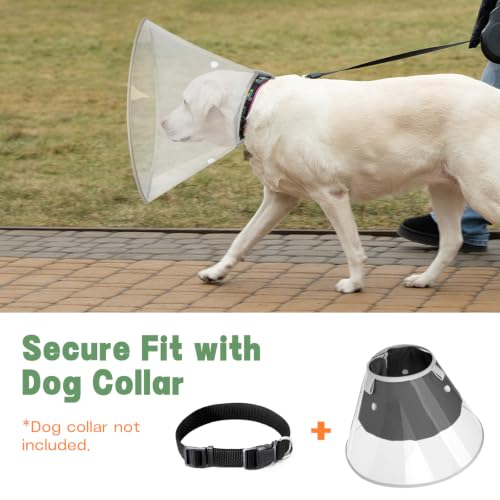 Dog Cone Collar to Stop Licking with Soft Detachable Liner, Comfortable Elizabeth Recovery Collar for Large Medium Dogs After Surgery, Pet Neck Head Cone Alternative, XXL, Black - color: Black, size: XXL