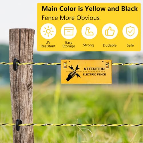 Electric Fence Wire 3366FT, 1026M with 9 Stainless Steel Stands | Electric Fencing Wire Rope Kit for Livestock, Garden, Squirrels, Reliable Conductivity and Rust Resistance