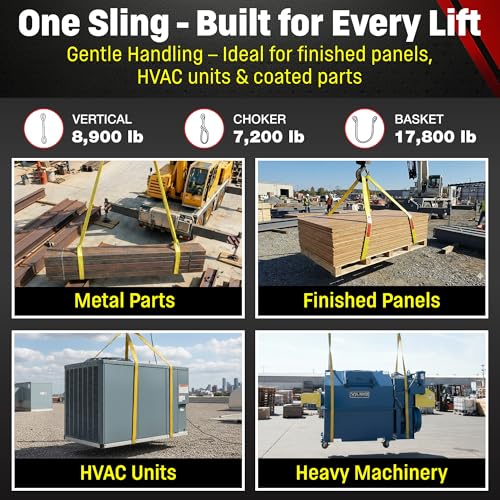 DD Sling 3 Inch x 10 Foot Nylon Lifting Sling – USA Made, 8,900 lb Vertical, 7,200 lb Choker, 17,800 lb Basket – 2-Ply Heavy Duty 900 Webbing, Type 4 Twisted Eye & Eye Rigging Sling - size: 3 in x 10 ft