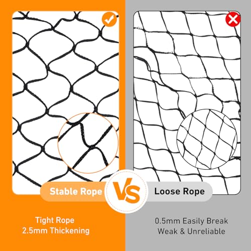 Large Round Bale Hay Net for Horses&Goats-Knotless Slow Feeder Hay | Net with 1.57 Inch Holes, Thick Nylon Mesh for Healthier Feeding of Livestock (5x5ft)