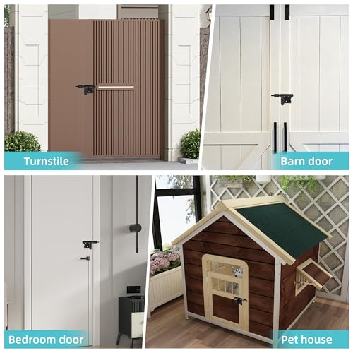 Alise 6 Inch Slide Bolt Gate Latch, Door Lock with Padlock Hole, Heavy Duty Stainless Steel Barrel Bolts Safety Door Lock for Wooden Fence, Outdoor Fence,Shed Door Black | Door Lock with Padlock Hole, Heavy Duty Stainless Steel Shed Door Latch for Wooden
