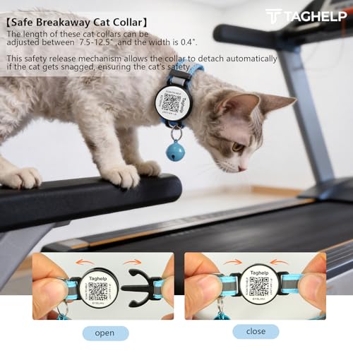 Smart QR Code Cat Collar 2-Pack, Breakaway Reflective Collar with Permanent Online Profile, Adjustable 7.5-12.5 Inch Safety Collar for Cats (Orang & Blue) - color: Reflective Strip - Orang & Blue