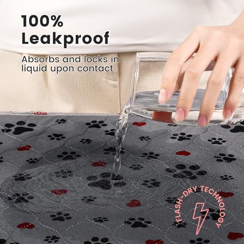 Washable Pee Pads for Dogs,2 Pack Extra Large 48"x48" Super Absorbent Reusable Puppy Pads,Non-Slip 100% Waterproof Dog Pee Pads,Pet Training Pads for Couch, Crate,Potty Training,Floor - size: 48X48 Inch（Pack of 2）