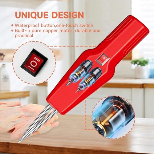 Poultry Plucker Machine - Electric Feather Remover for Chicken, Duck, Goose & Turkey | Vibrant Red