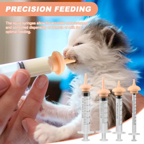 Pet Nursing Kit, Silicone Pet Feeding Bottles Set with Nursing Nipples & Formula Dispenser & Liquid Syringes, for Newborn Kittens, Puppies, Squirrels, and Other Small Animals