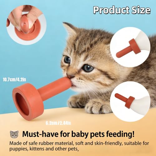 HEEPDD 5Pcs Farm Animal Feeding Bottle Nipple,4.2in Length Rubber Snap On | Small Animal Milk Drink Pacifier Calf Nipple Livestock Feeding Nursing Watering Supplies,Diameter 2.4in