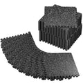 PRAISUN 0.56" Rubber Top Gym Flooring, Heavy Duty Gym Mats for Home Gym | Non-Slip Interlocking Workout Mat, 24 x 24in Large Gym Floor Mat, Protect Floors from Equipment, 120 Sq Ft, Black/Grey - size: 30 Tiles (120 Sq Ft)