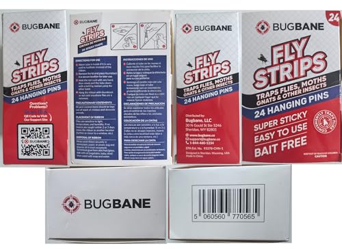 Fly Strips Indoor Sticky Hanging 24pk with Pins. Non Toxic Outdoor Fly Trap Indoor for Home. Flies Tape Paper Trap Ribbon Roll for House Gnat Fruit and Housefly. Bug Catchers for Inside Home Flypaper. - size: 24 count