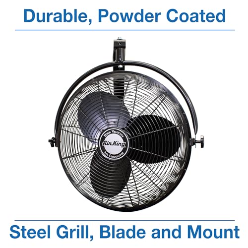 Air King 9020 1/6 HP Industrial Grade Wall Mount Fan, 20-Inch,Black - style: Mount Fan