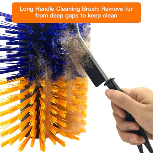 2PCS Pig Scratching Brush and 1PC Cleaning Brush, Self-Grooming Livestock Brushes with 8 Mounting Screws, Effective Itch Relief Brush for Pigs, Donkeys, Sheep and Deer