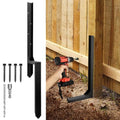 Heavy Duty Fence Post Repair Kit, Anchor Spike, Double-Leg, Set 1 | Heavy Duty Steel, Fence Post Anchor Ground Spike, For Repair Tilted, Broken Wood Fence Post - color: Set 1