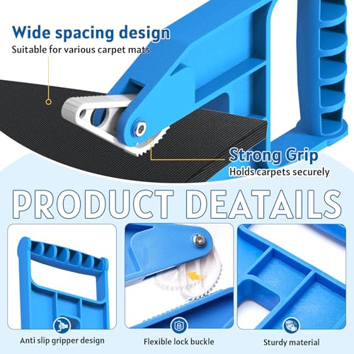 Touri 2 Pcs Horse Stall Mat Grippers, Heavy Duty Handlers | Movers Tool for Thick Rubber Gym Floor & Trailer Mat, Effortless Puller for Tack Room and Barn